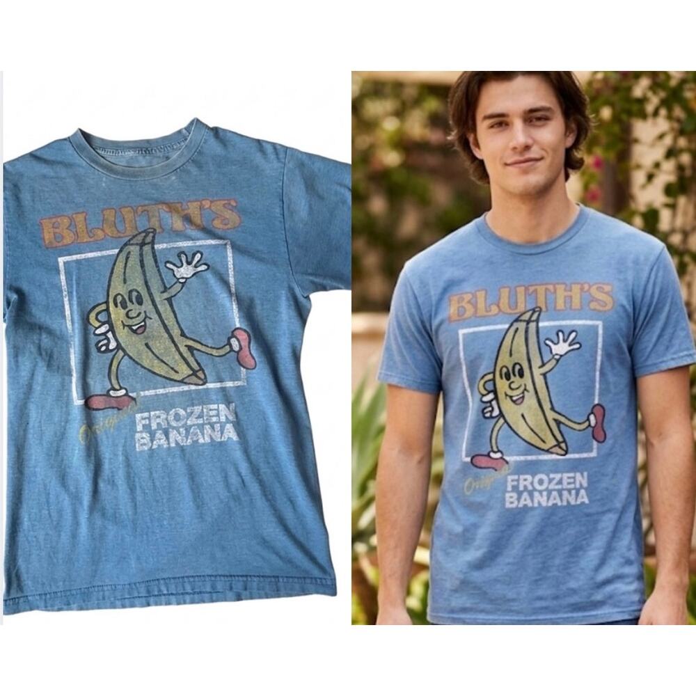 Arrested Development Bluth's Frozen Banana Graphic Tee Blue Small